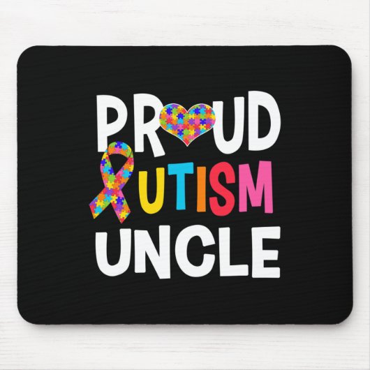 Proud Autismus Onkel Autismus Bewusstsein Autistis Mousepad (Vorne)