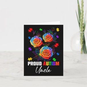 Proud Autismus Onkel Rose Blume und Puzzles Autism Karte