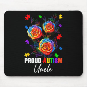 Proud Autismus Onkel Rose Blume und Puzzles Autism Mousepad