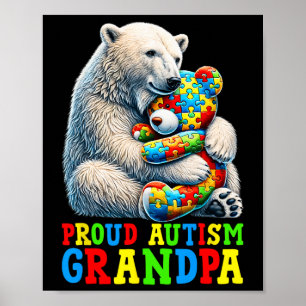 Proud Autismus Opa Bären Autismus Bewusstsein Auti Poster