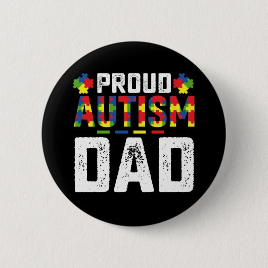Proud Autismus Vater Awareness Autistic Family Button (Vorderseite)