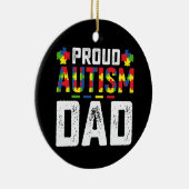 Proud Autismus Vater Awareness Autistic Family Keramik Ornament (Rechts)