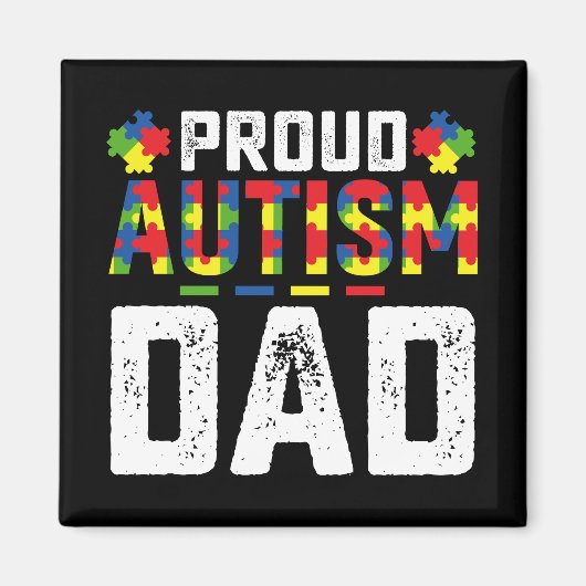Proud Autismus Vater Awareness Autistic Family Magnet (Vorne)