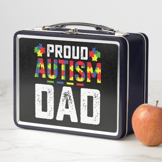 Proud Autismus Vater Awareness Autistic Family Metall Brotdose (Beispiel)