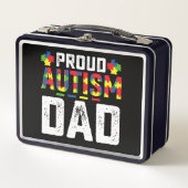 Proud Autismus Vater Awareness Autistic Family Metall Brotdose (Vorderseite)