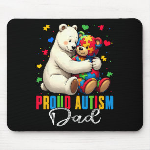 Proud Autismus Vater Bärenautismus Bewusstsein Aut Mousepad