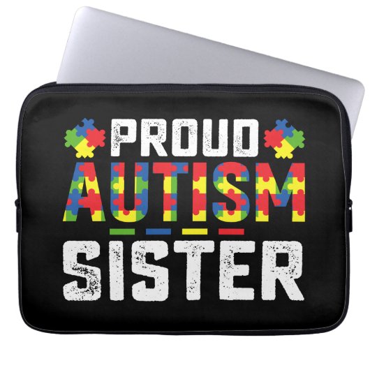 Proud Autisse Sister Awareness Autistic Family Laptopschutzhülle (Vorderseite)