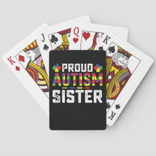 Proud Autisse Sister Awareness Autistic Family Spielkarten
