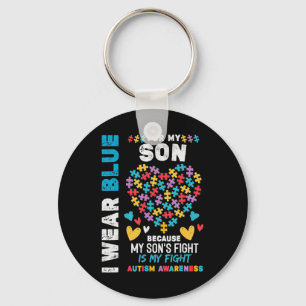Proud Autistic Dad, I Wear Blue for my Son Autism Schlüsselanhänger