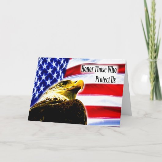 Proud Bald Eagle General Veterans Day Greycard Karte (Vorderseite)