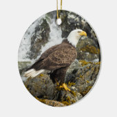 Proud Bald Eagle Keramik Ornament (Links)
