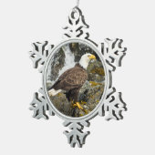 Proud Bald Eagle Schneeflocken Zinn-Ornament (Rechts)