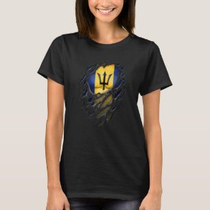 Proud Barbadian Roots Bajan Torn Ripped Barbados F T-Shirt