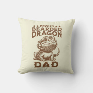 Proud Bartded Dragon Vater Reptil Lover Kissen