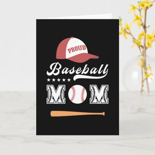 Proud-Baseball-Mama Karte (Gelbe Blume)
