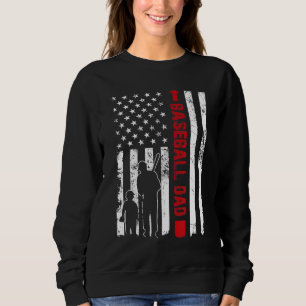 Proud Baseball Vater American Flag Sports Sweatshirt