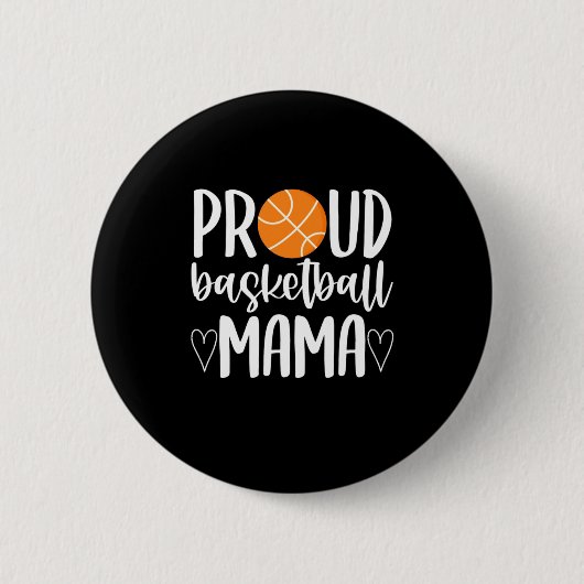 Proud Basketball Mama Button (Vorderseite)