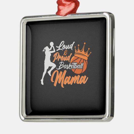 Proud Basketball Mama Ornament Aus Metall (Links)