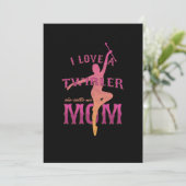 Proud Baton Twirler Mama Majorette Mutter I Liebe  Einladung (Stehend Vorderseite)