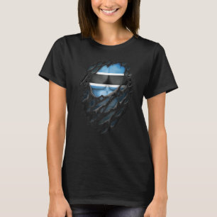 Proud Batswana Roots Torn Ripped Botswana Flag T-Shirt