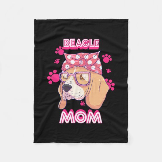 Proud Beagle Hund Mama Fleecedecke (Vorderseite)
