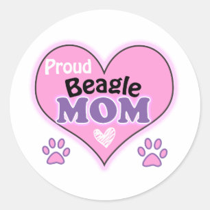 Proud Beagle Mama Runder Aufkleber