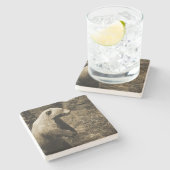 Proud Bear Steinuntersetzer (Seitenansicht)