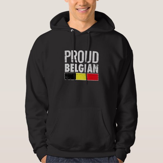 Proud Belgian Belgium Flag Hoodie (Vorderseite)