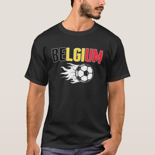 Proud Belgium Soccer Fans Jersey - Belgischer Fußb T-Shirt (Vorderseite)