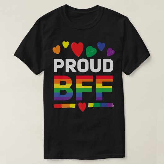 Proud BESTE FREUNDIN Lesbian Best Friend T-Shirt (Design vorne)