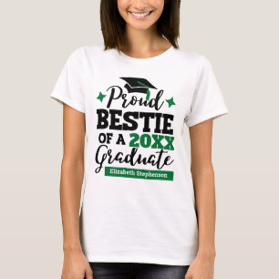 Proud Bestie eines 2022-Absolventen schwarzen grün T-Shirt