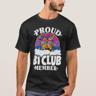 Proud Bi Club Mitglied Katze Bisexuelle Flagge Reg T-Shirt