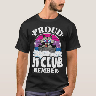 Proud Bi Club Mitglied Raccoon Bisexuelle Flagge R T-Shirt