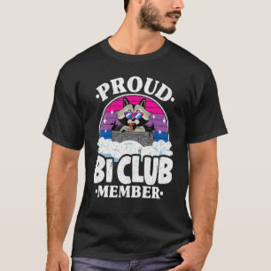 Proud Bi Club Mitglied Raccoon Bisexuelle Flagge R T-Shirt