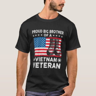 Proud Big Brother Vietnam Veteran USA Flag Vete T-Shirt