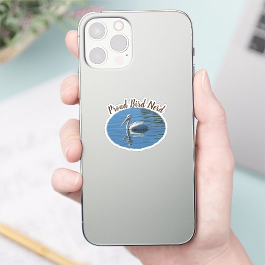 Proud Bird Nerd Coastal Pelican Hobby Vogelbeobach Aufkleber (Telefon)