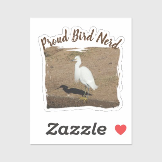 Proud Bird Nerd Elegante White Egret Hobby Vogelbe Aufkleber (Blatt)