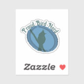 Proud Bird Nerd Silhouette Blue Gray Vogelbeobacht Aufkleber (Blatt)