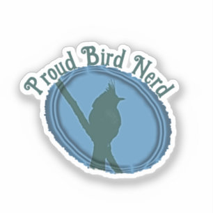 Proud Bird Nerd Silhouette Blue Gray Vogelbeobacht Aufkleber