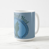 Proud Bird Nerd Silhouette Blue Gray Vogelbeobacht Kaffeetasse (VorderseiteRechts)