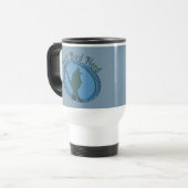 Proud Bird Nerd Silhouette Blue Gray Vogelbeobacht Reisebecher (Vorderseite Links)