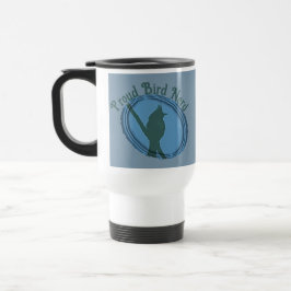 Proud Bird Nerd Silhouette Blue Gray Vogelbeobacht Reisebecher