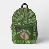 Proud Bird Nerd Silhouette Brown Green Vogelbeobac Bedruckter Rucksack (Vorderseite)