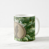Proud Bird Nerd Silhouette Brown Green Vogelbeobac Kaffeetasse (VorderseiteRechts)
