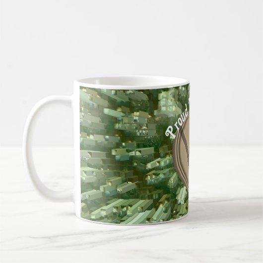 Proud Bird Nerd Silhouette Brown Green Vogelbeobac Kaffeetasse (Links)