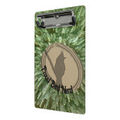 Proud Bird Nerd Silhouette Brown Green Vogelbeobac Mini Klemmbrett (Gewinkelt2)
