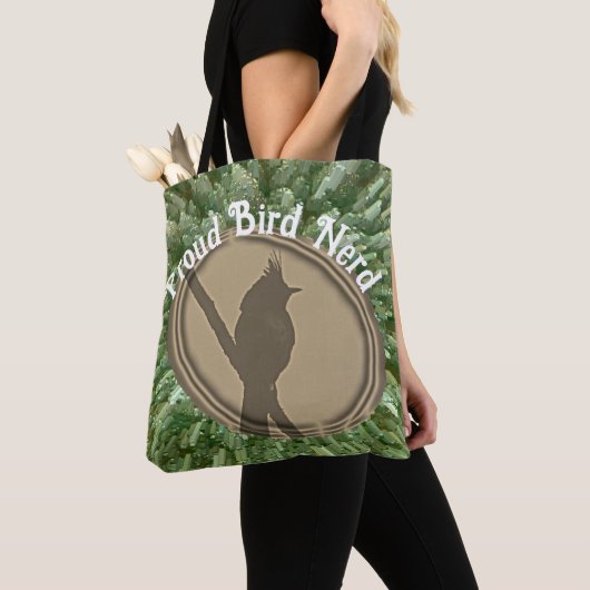 Proud Bird Nerd Silhouette Brown Green Vogelbeobac Tasche (Von Nahem)