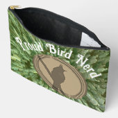 Proud Bird Nerd Silhouette Brown Green Vogelbeobac Zubehörtasche (Offen)