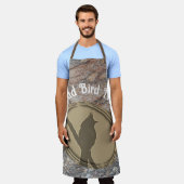 Proud Bird Nerd Silhouette Brown Wood Vogelbeobach Schürze (Getragen)