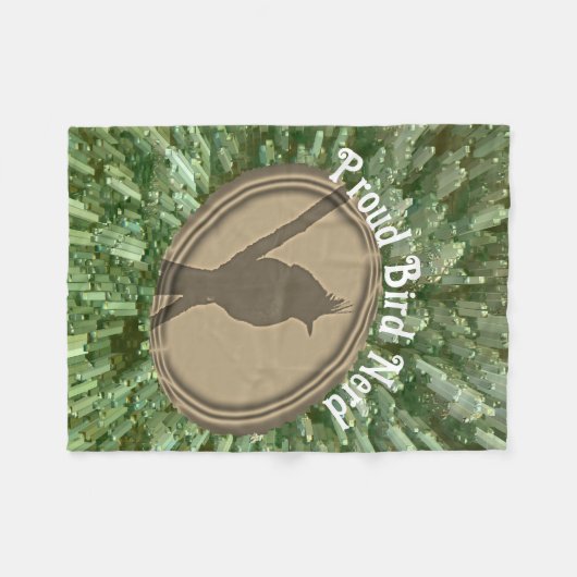 Proud Bird Nerd Silhouette Grünbraune Vogelbeobach Fleecedecke (Vorderseite (Horizontal))